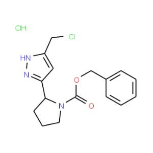 Benzyl (2S)-2-[5-(chloromethyl)-1H-pyrazol-3-yl]pyrrolidine-1-carboxylate hydrochloride
